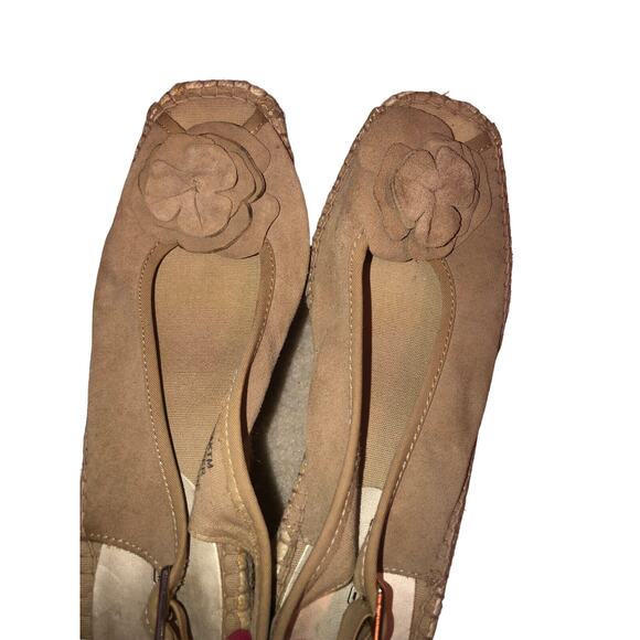 Bandolino Women Sz 8‎ M Brown Floral Wedge Suede Leather Shoes - Picture 2 of 11